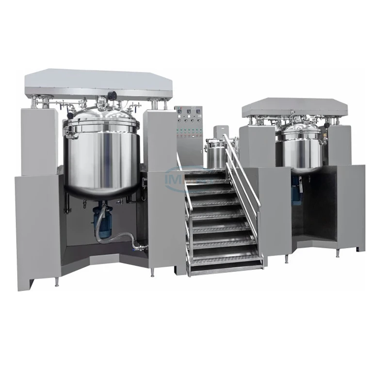 Hot sale hydraulic lifting stainless steel 50L 100L 150L high pressure vacuum mixing tank vessel with homogenizer