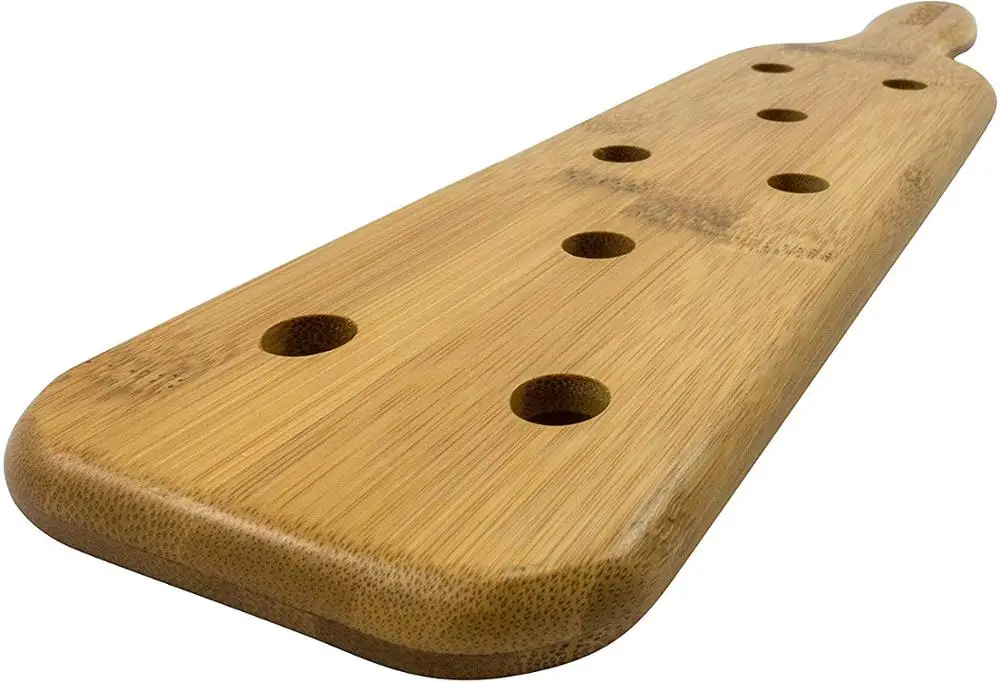 Весло для шлепки из бамбука-весло 16 дюймов с отверстиями для воздушного потока, толщина 1/2 дюйма с шлифованными краями и отверстиями