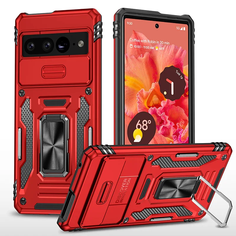 Mobile Phone Case Heavy Duty Hybrid 2 In 1 Armor Kickstand Phone Case For Google Pixe 7 Pro Ring Holder Back Cover