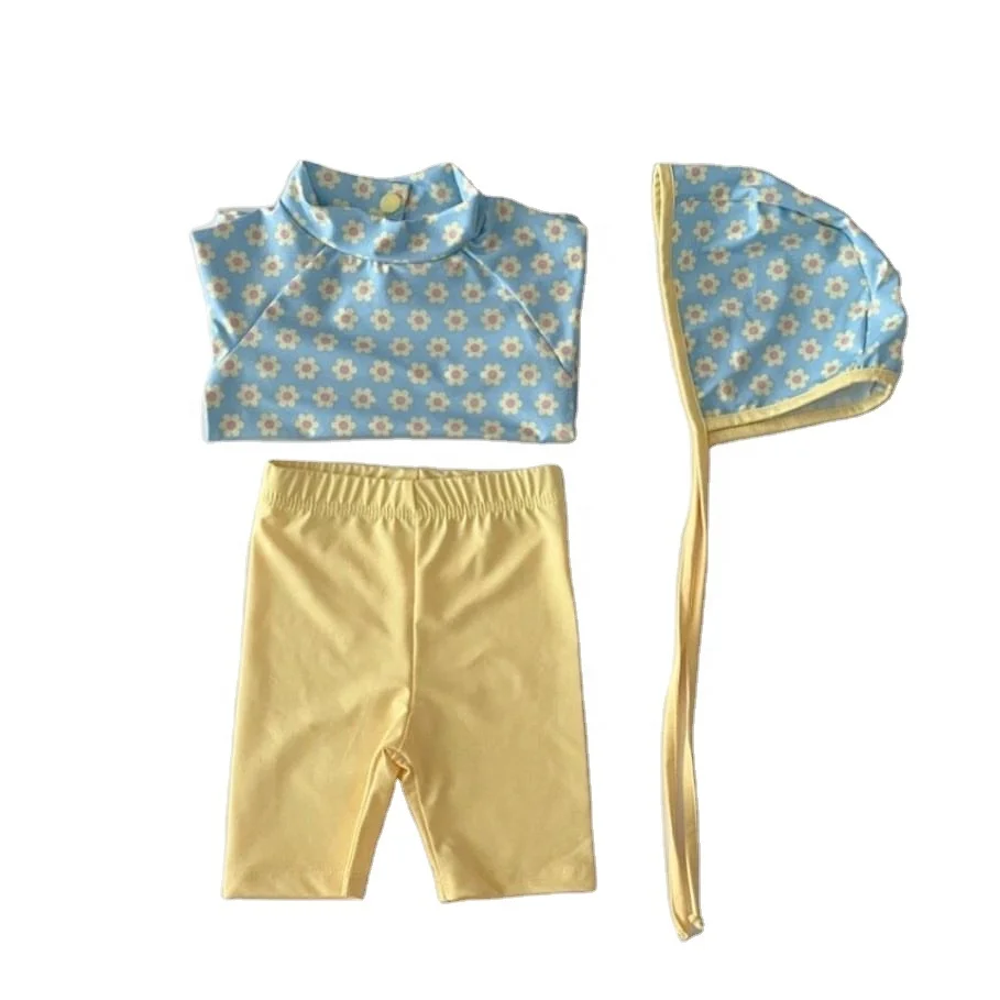 Toddler Wholesale Children Two Pieces Kids Short Sleeve Swimsuit