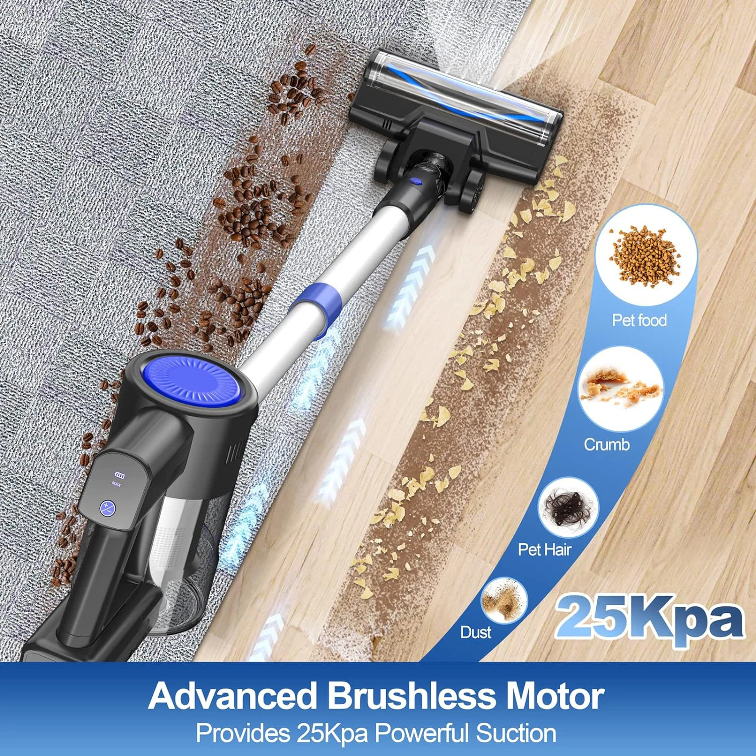 S500-250W Speed Suction Stick Cordless Battery Light Vacuum Charger For Battery Pack Cordless Vacuum Cleaner