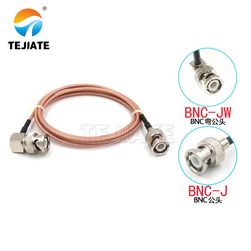 TJT Customizable RF coaxial BNC right angle male to BNC male Connector for RG316 cable extension cable Factory Price