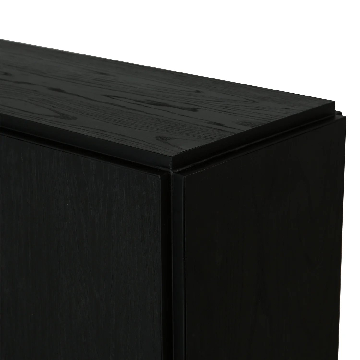 MRS WOODS Simple Design Luxury Oak Wood Black Metal Sideboard And Buffets Cabinet