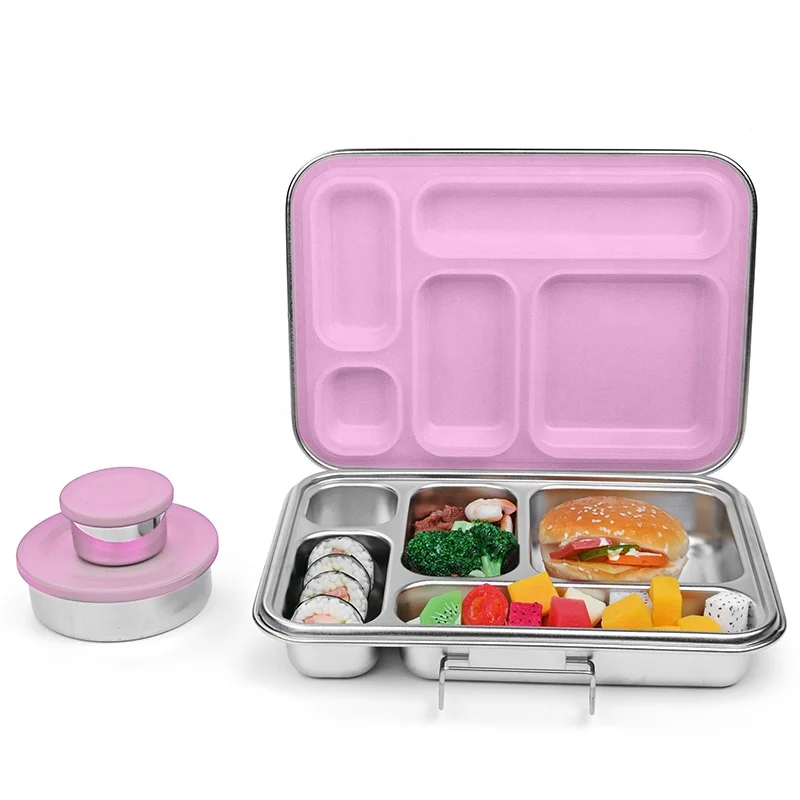 Aohea Bento Ланч-бокс силиконовый складной 304 коробки и корзины из нержавеющей стали для хранения еды