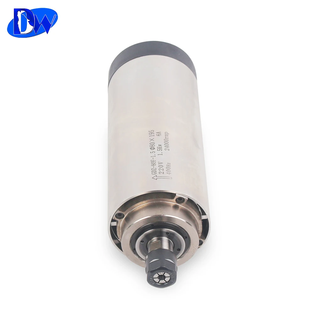 China high quality 80mm diameter 1.5KW,  24000rpm  air cooled spindle motor used for milling machine