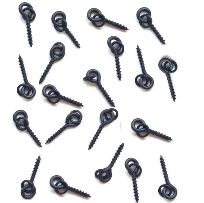 Matt Black Pellet Holder Bait Stop Carp Fishing Boilie Screw Bait Screws for Carp Hair Rigs Hooks Carp Fishing Terminal Tackle