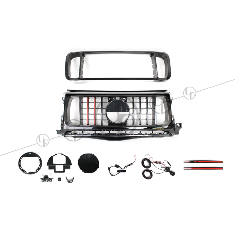 Hot Sell G class W464 G63 B900 R style 2019-2022y Dry carbon fiber bodykit for rear wing spoiler muffler tips over fenders