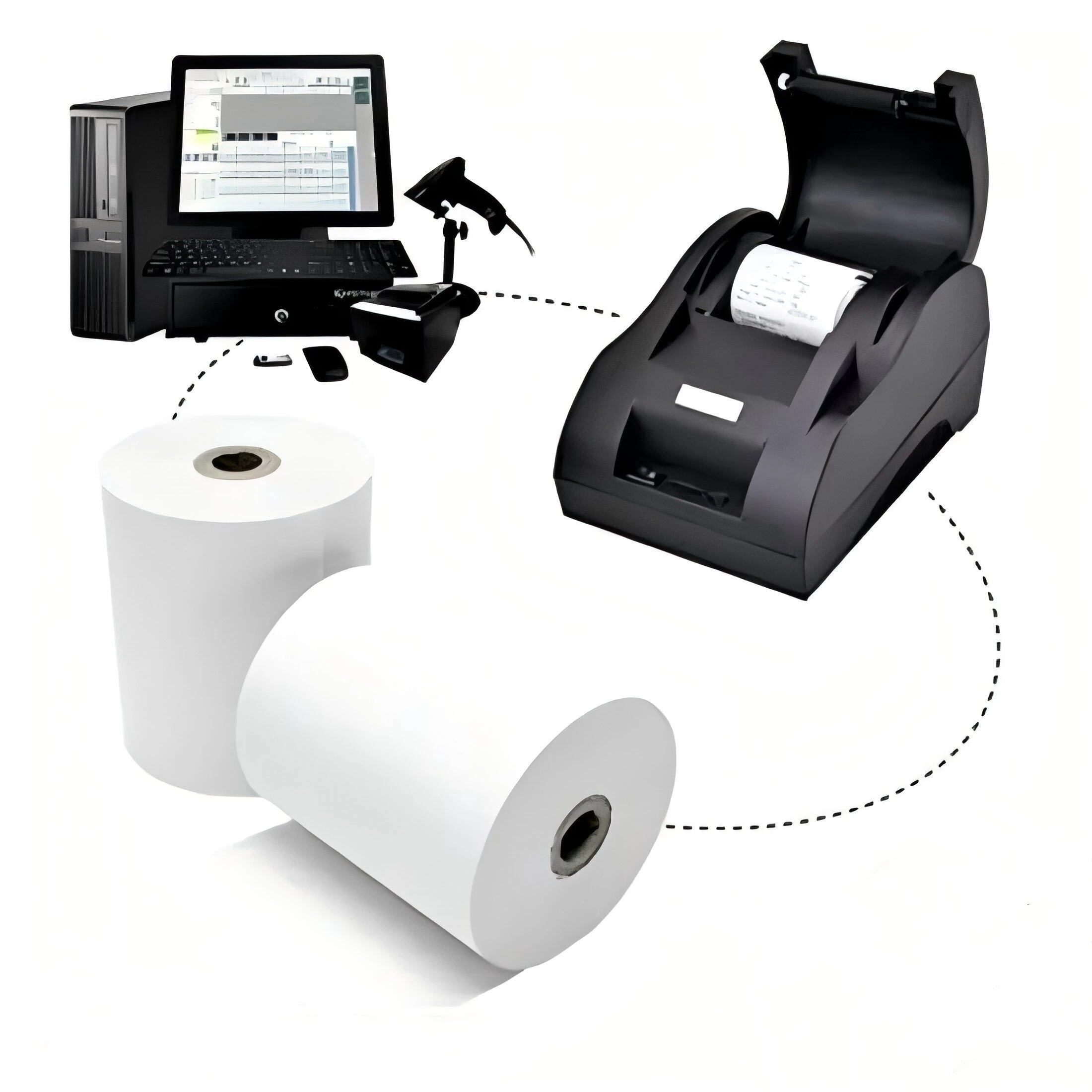 Clear - Print pure white thermic paper roll 3 1/8x230ft cashier thermal paper 80x80mm extremely stable Satisfy culient demand