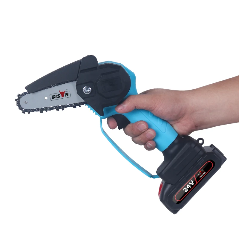 BISON woodworking 4-inch mini electric chainsaw wireless best price chain saw 24v