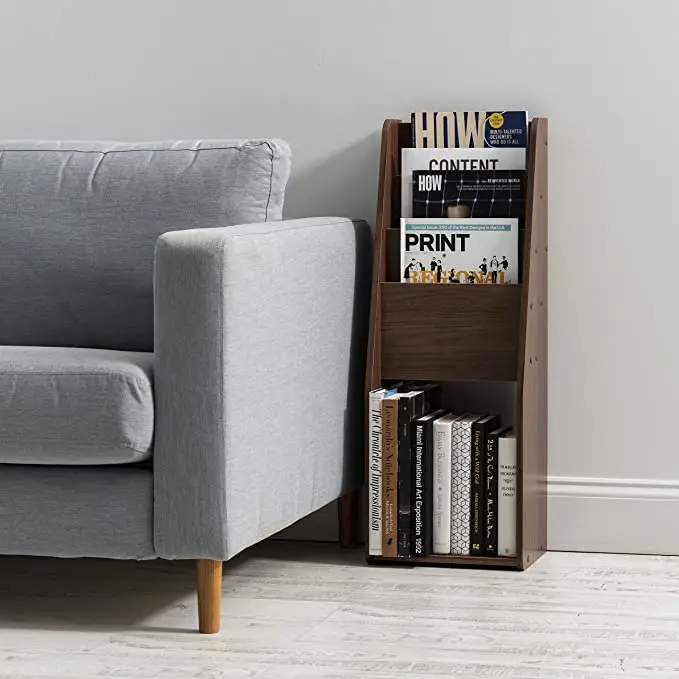 Chinese factory wholesale leaning bookshelf storage book shelf for
