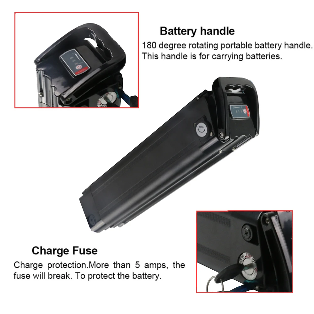 Rechargeable ebike battery 48v 13ah silver fish electric bicycle battery pack for bafang Tongsheng motor