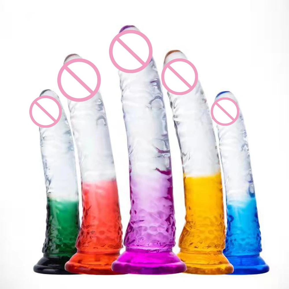 Customizable Waterproof Safe Material No Vibration Women Dildos Masturbation Transparent Realistic Dildo