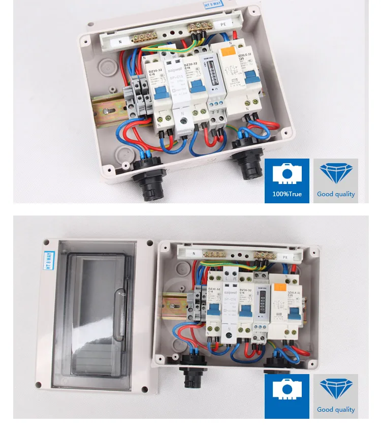 1KW 2KW 3KW 5KW 10KW PV solar combiner box 2 strings DC1000V DC500V waterproof DC circuit breaker box