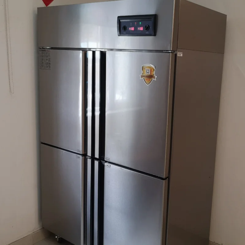Manufacturer Direct Sales Stainless Steel Four Door Freezer Single/Dual Temperature Options Available Fridge Upright Chiller