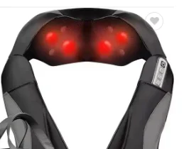 portable intelligent travel 4 6  kneading rollers balls shiatsu neck electric vibrating point therapy neck back massager