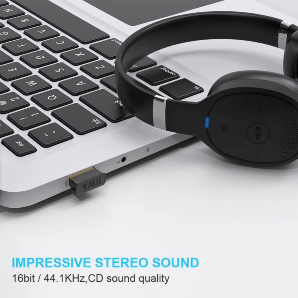 1Mii BT 5.0 USB Dongle Dual Mode+EDR Support Windows10/8.1/7 Connect 7devices to PC Provides Free Driver for Headset/Lap/Speaker