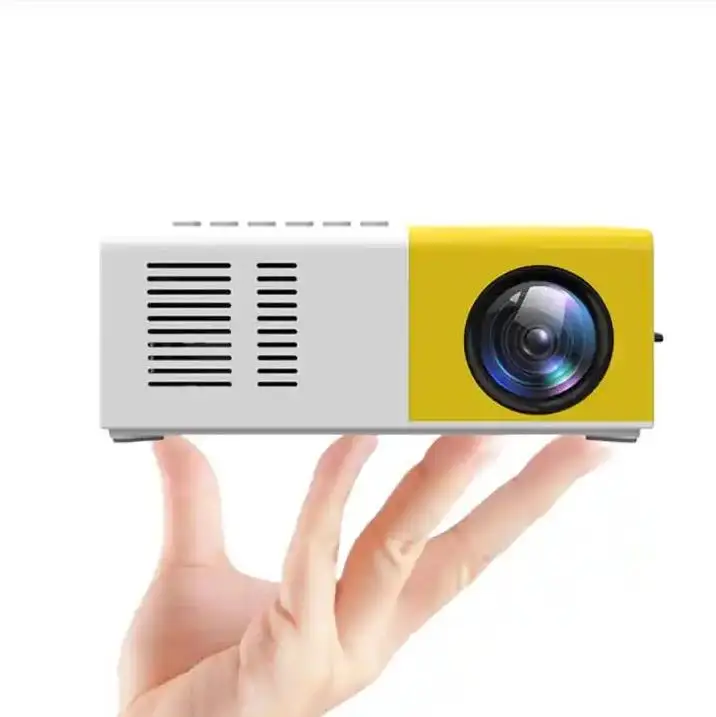 Портативный карманный мини-проектор для домашнего кинотеатра YG300 желтого и черного цвета