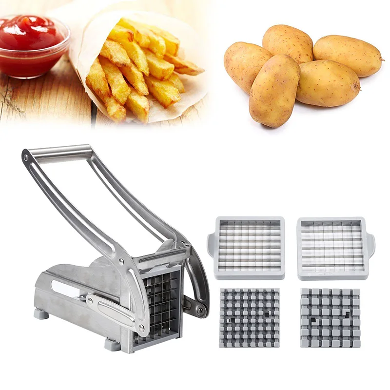 Stainless Steel Manual Potato Cutter Shredder French Fries Slicer Potato Chips Maker Meat Chopper Cutting Machine Kitchen Tools