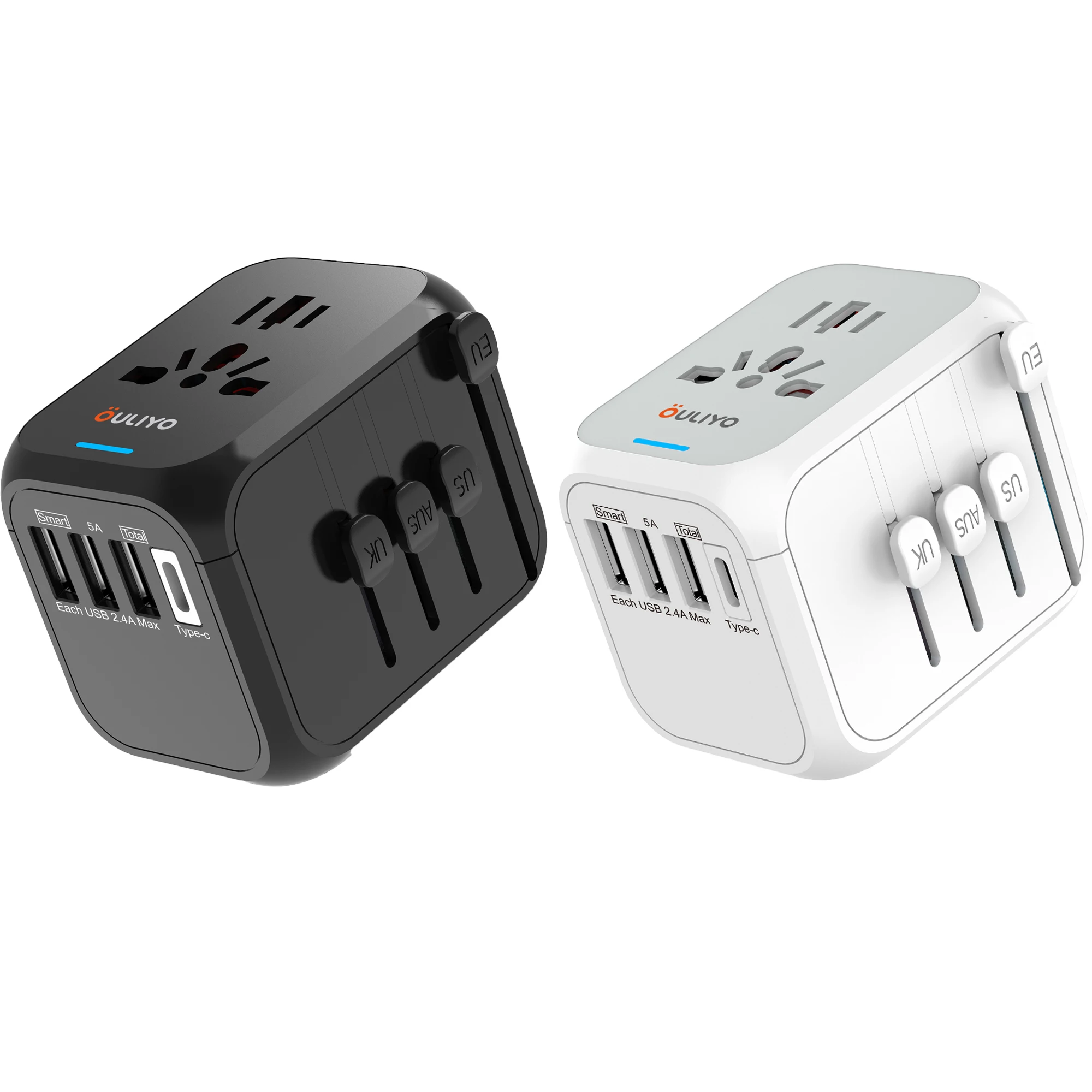 Wall Power Travel Adaptor Multi Plug Universal Travel Adapter Dual Type-C Travel Adapter USB portable charger