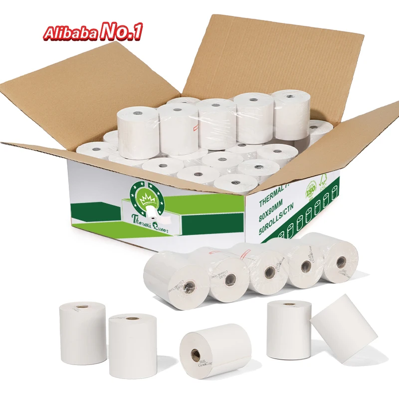 Small roll core high quality thermal paper 58mm ticket 78mm cashier pos thermal paper roll 57*30mm ton