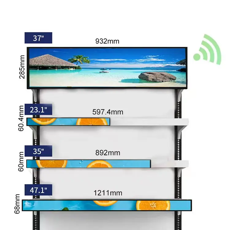 19 21 23 24 28 35 37 43 48 88 Inch bar Shelf Display/ bar Screen bar Monitor Edge Display/ bar Lcd