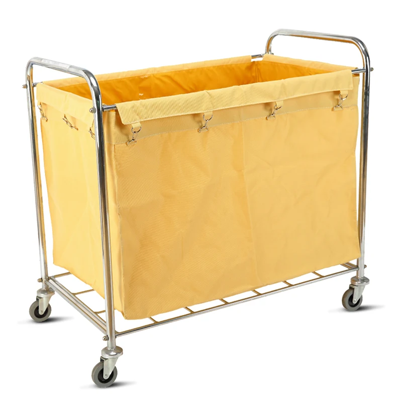Hotel Guest Room Rectangular Round Tube Linen Cart Laundry Room Cleaning Laundry Cart