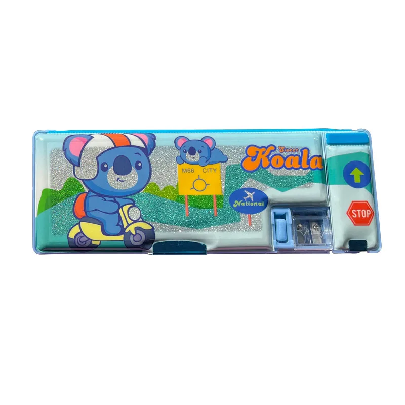 Multifunctional School-Grade PU Pencil Case for Kids Shockproof EVA PVC with Metal Writing Zipper Closure