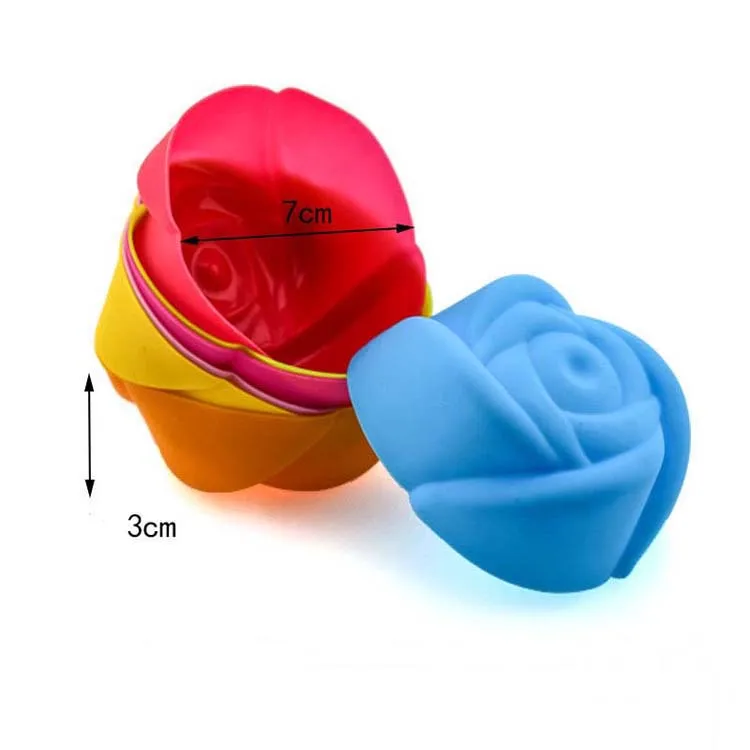Reusable Multi-colors Silicone Muffin Cups 7cm Styles Non-Stick Baking Mold Cupcake Mold