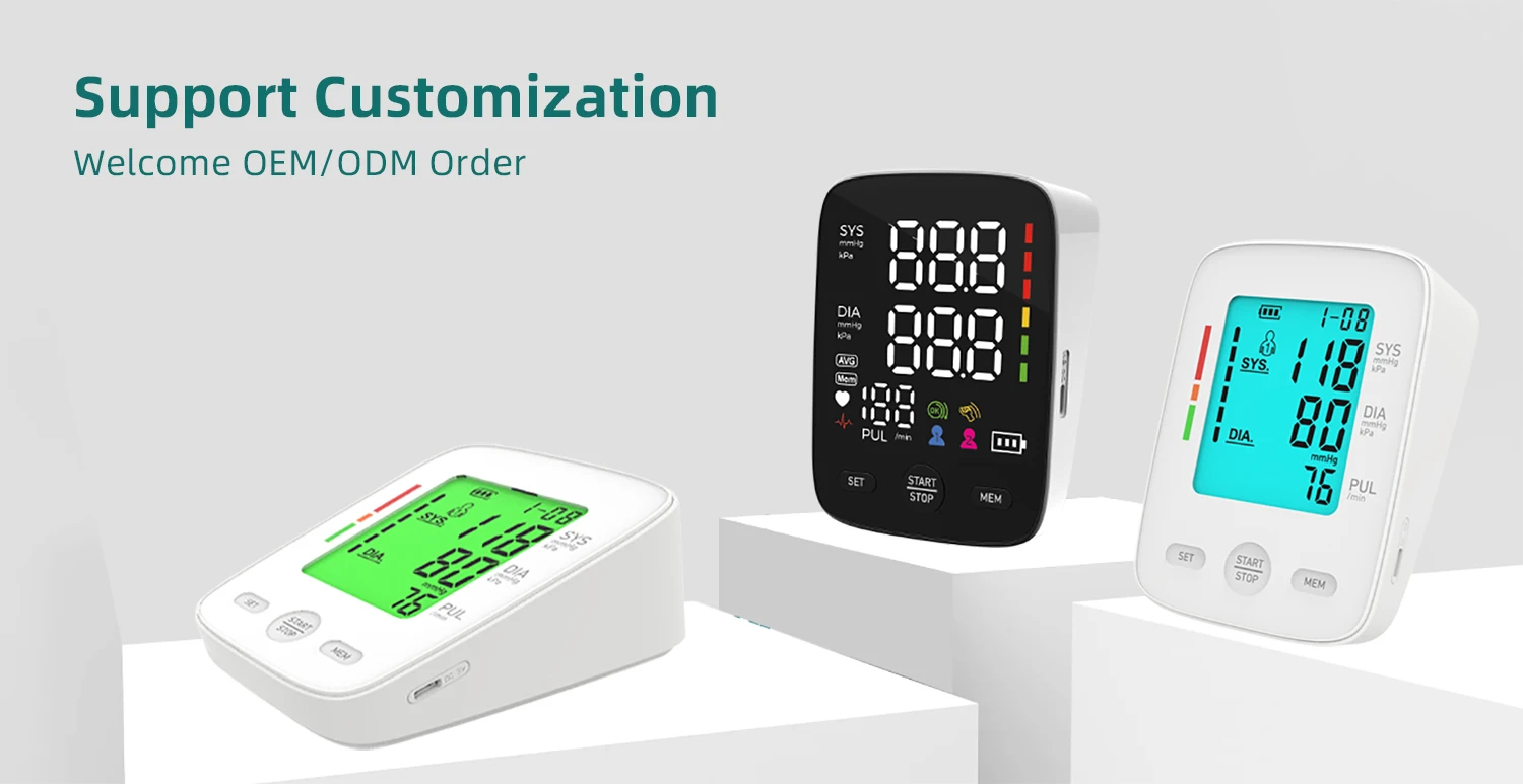 High Capacity Lithium Battery Medical Upper Arm  Blood Pressure Monitor for  Family Use