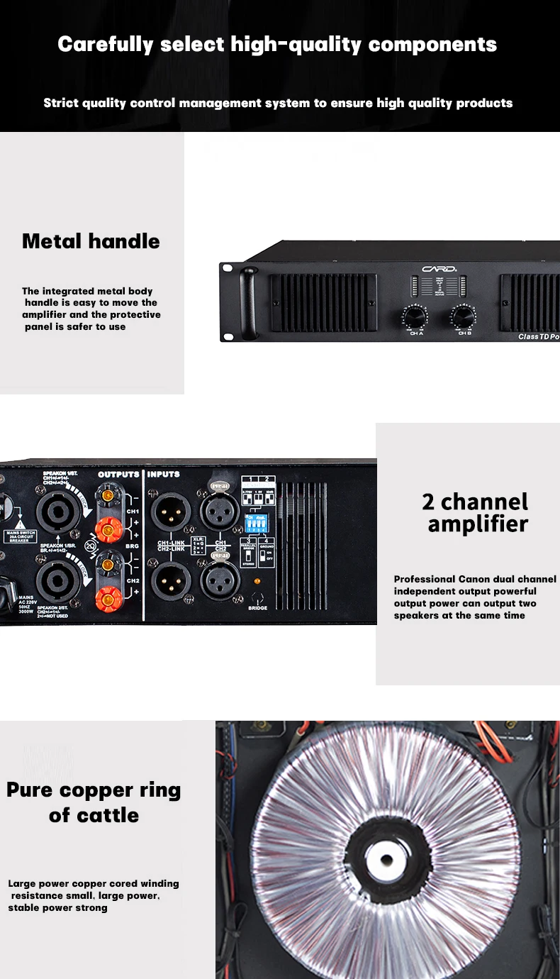 Environmental Protection Design Td Class 2 Channel Stereo Power Amplifier 1u Power Amplifier