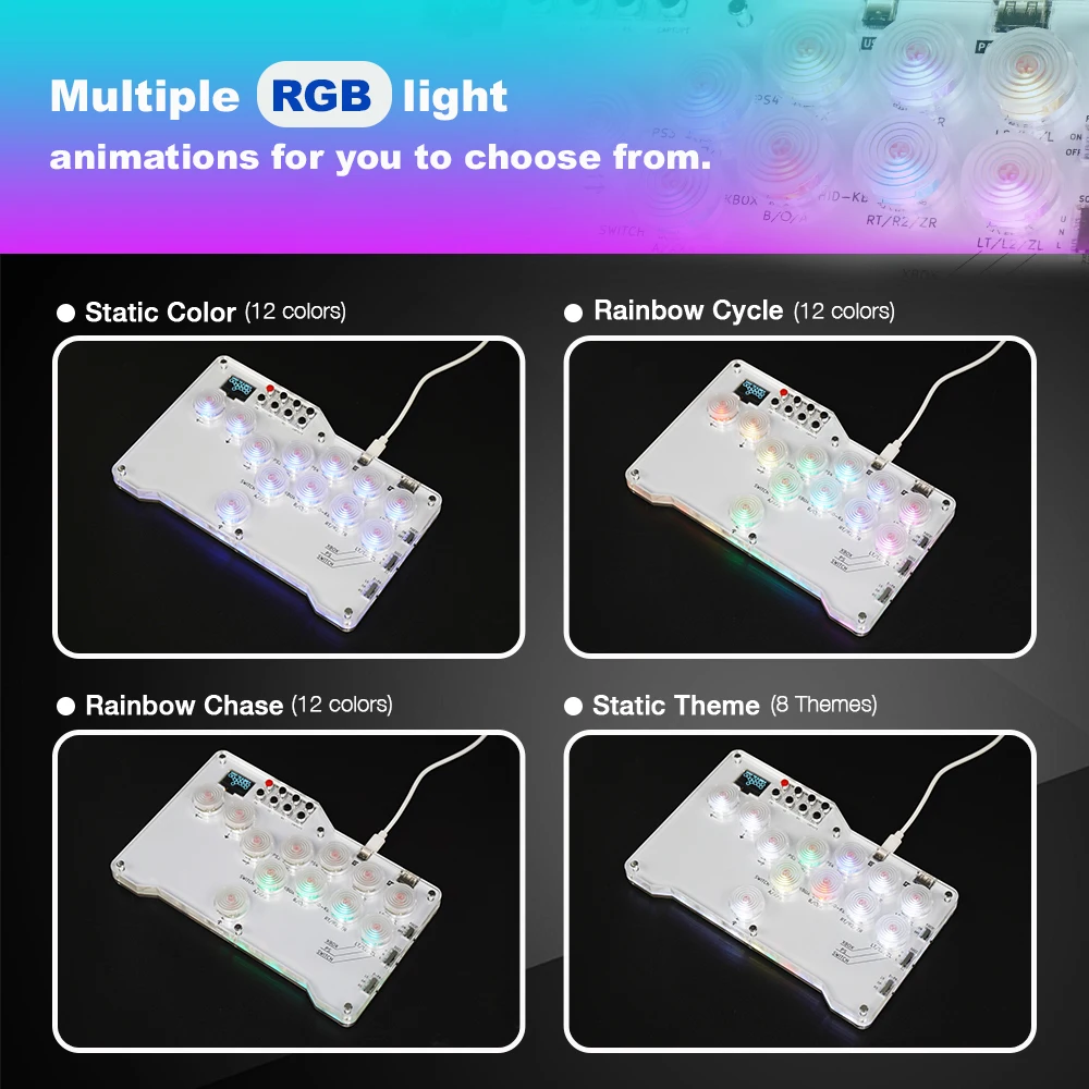 Flatbox Gamepad Pro Hitbox Arcade Stick For P5 Fighting Games Hot SWAP Cherry Switch Leverless Controller For PS4/PS3/NS/PC