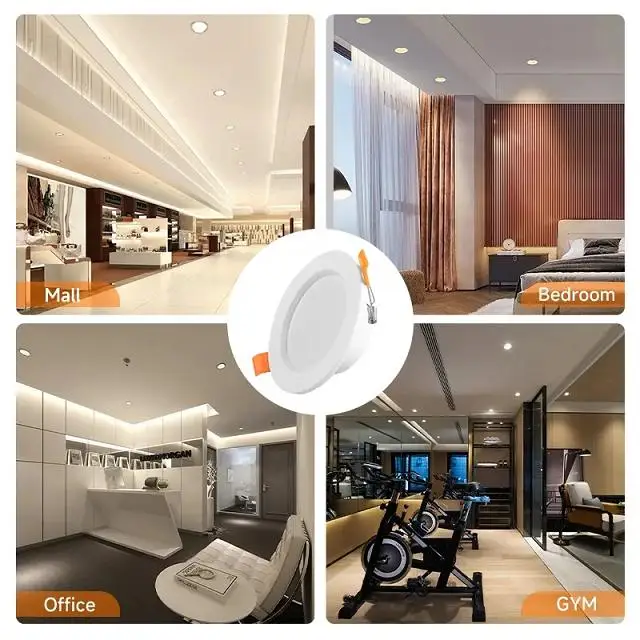Tuya Smart Downlight wireless zigbee ceiling spotlight rgb led downlight ip65 75mm 12watt   round recessed dimmable downlight