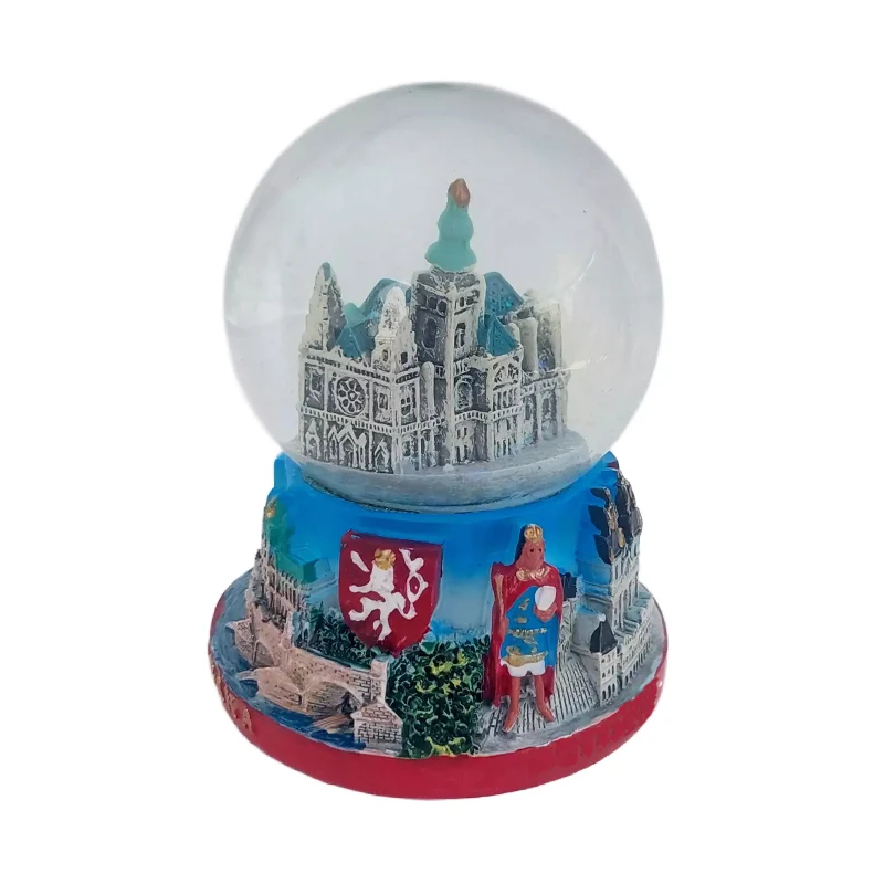 Customized city Country resin craft magnet Czech Prague Castle Snowdome Cyprus Snowglobe gift Nicosia Larnaca Limassol souvenir