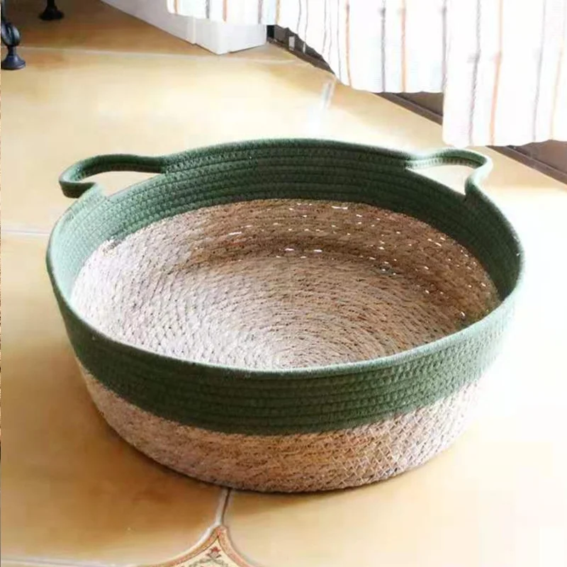 Pu Grass Rattan Cat Litter Net Red Straw Dog Litter Cat Scratching Board Litter Bed House Pet Cat Nest