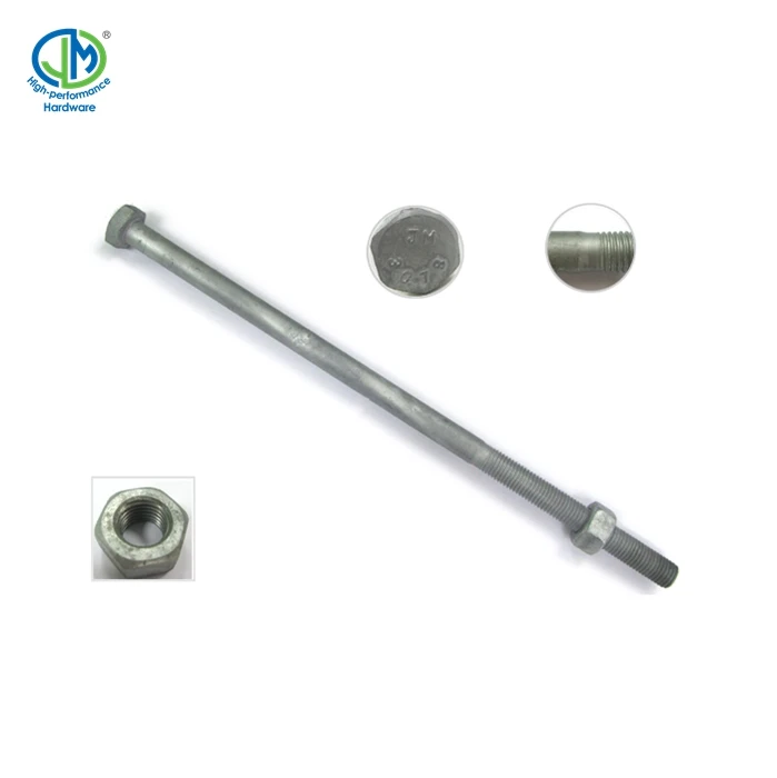 OEM ASTM F1554 Grade 36 M12 Hex Head  Anchor Bolts With Nut And Washer