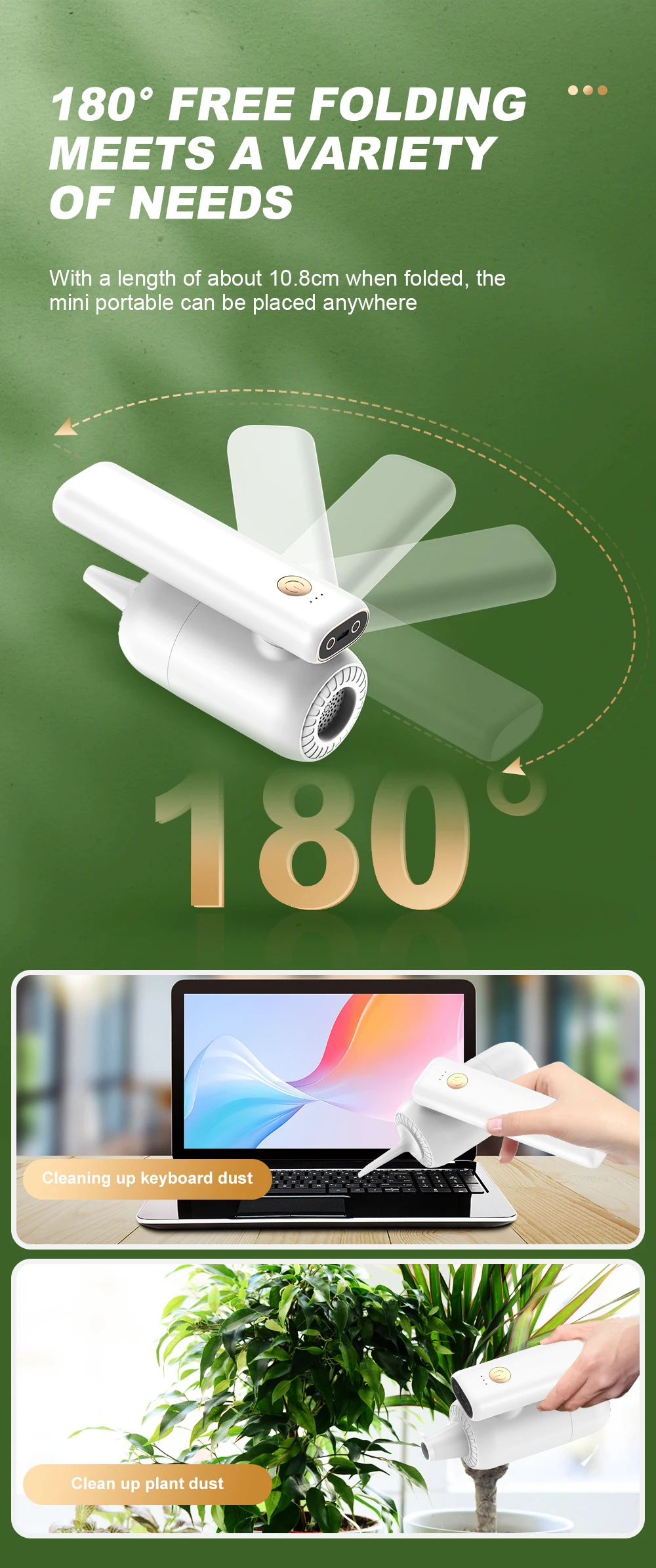 Newest hot sale foldable vacuum cleaner for cars home keyboard mini portable car vacuum cleaner