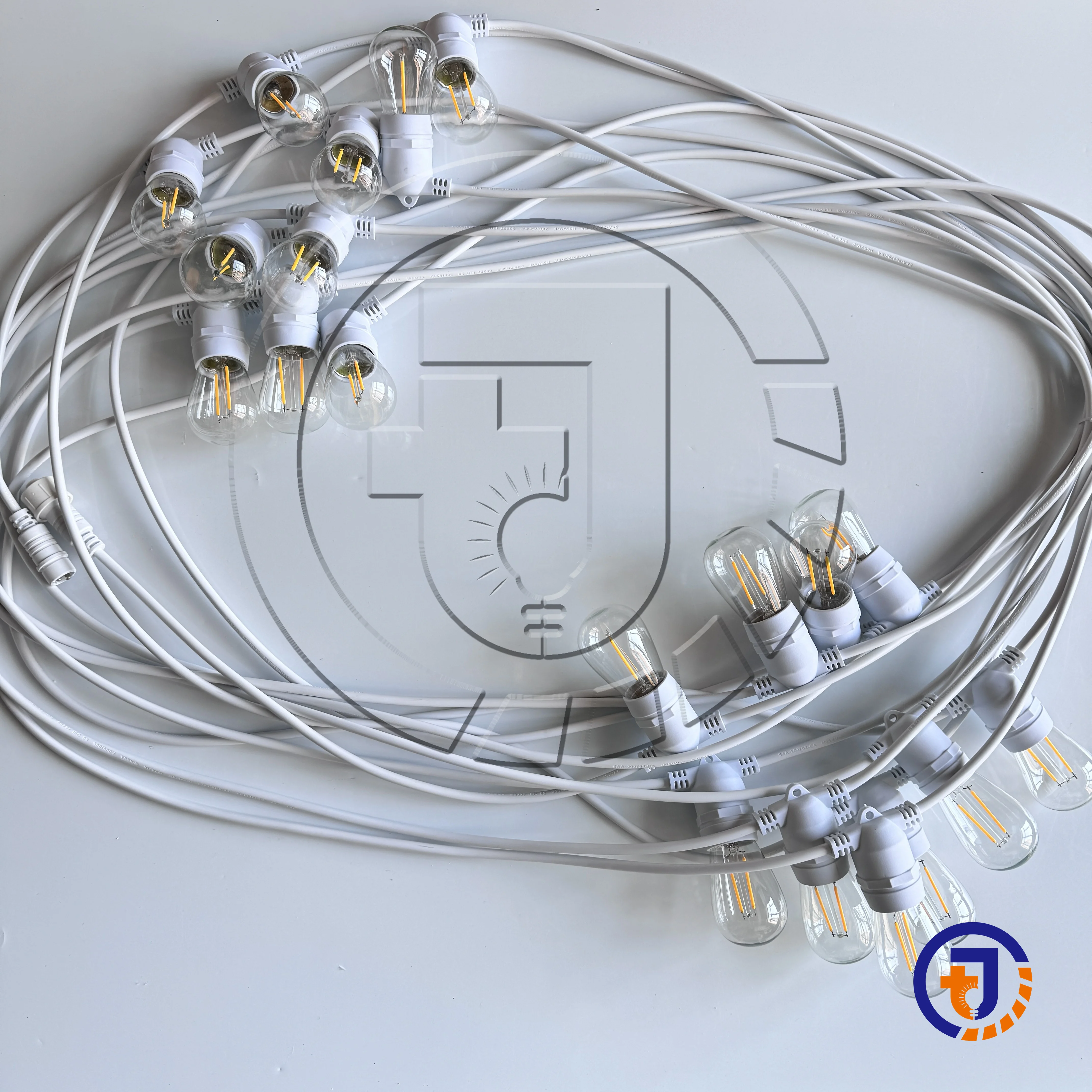 Supplier E27 48ft S14 A60 20m 100m Festoon Light Solar Holiday Garden Patio Cafe Decorative Waterproof Outdoor LED String Light