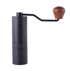 comandante mini camping handheld eco friendly wood handle portable conical metal flat burr black manual coffee grinder