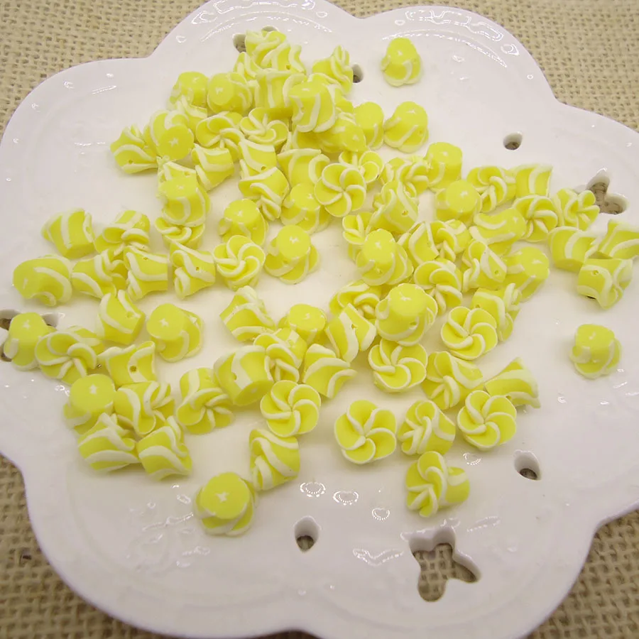 10MM Small Pulmeria Polymer Clay Flower Without Hole For Jewelry Making Necklace Earring DIY Decoration Nail Art Phone Case