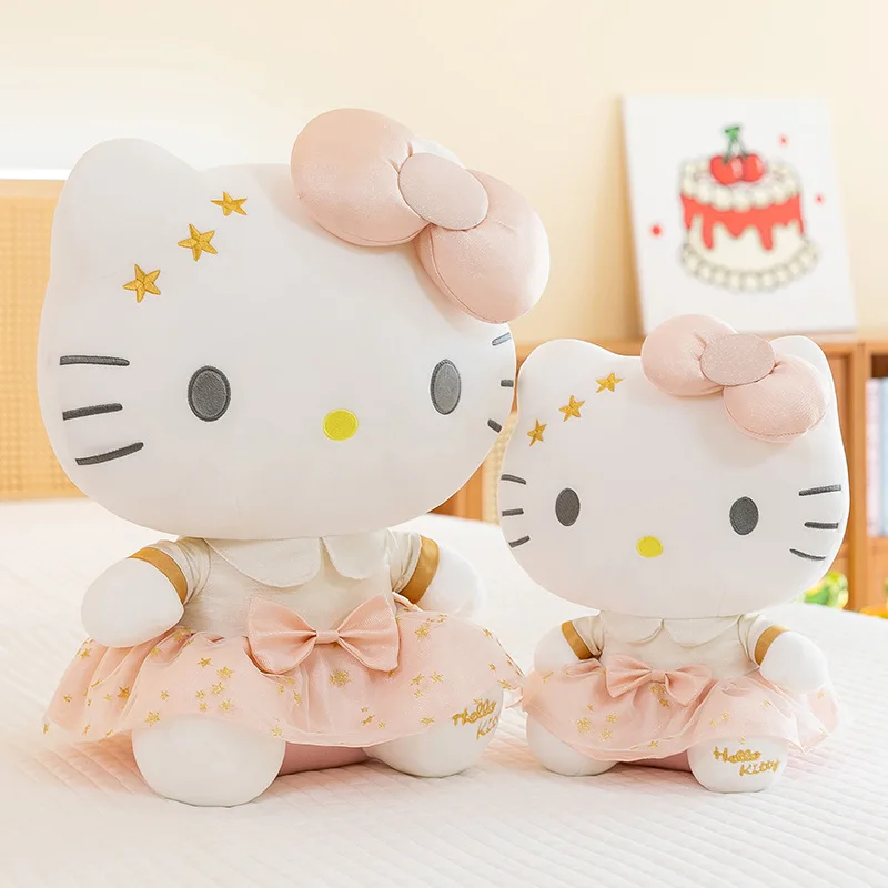 Allogogo Cute Hello  KT Plush Toy Big Kawaii Kitty Cat Plushies Soft Stuffed Rag Doll Cartoon Kitty Pillow for Girls Gift