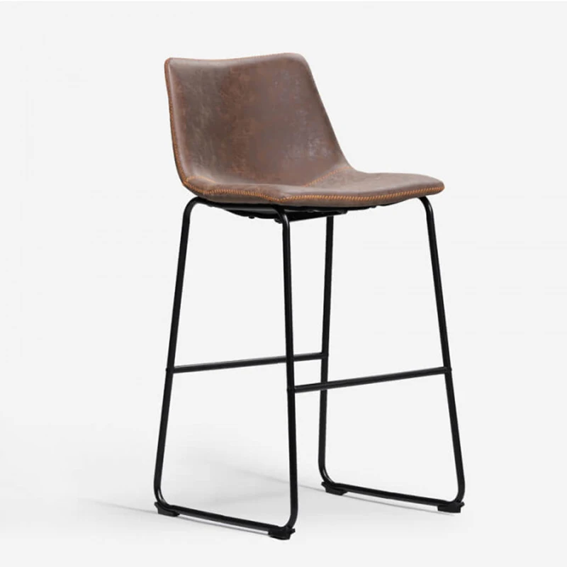
Modern comfortable metal counter high leather bar counter stool 