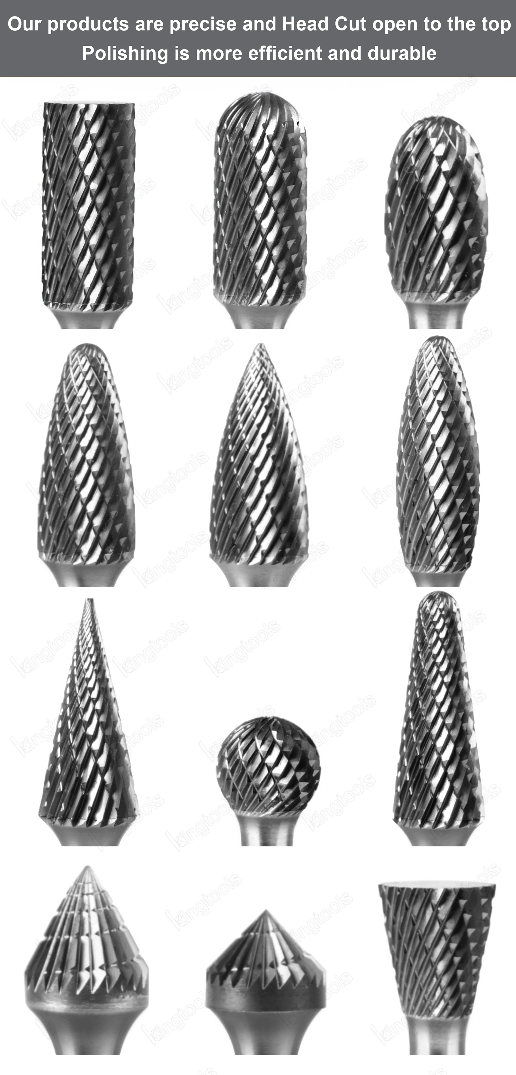 Factory Wholesale Metal wood rotary grinding drilling polishing tools tungsten carbide rotary burr