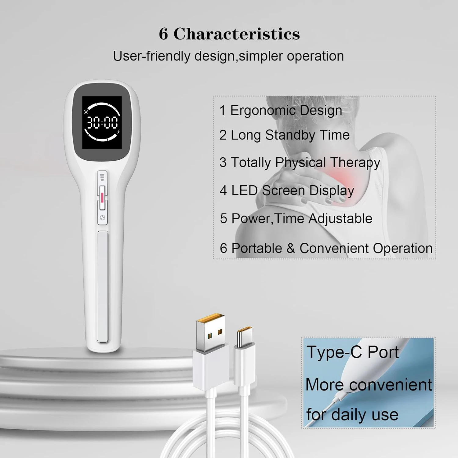 LED Light Therapy Instrument Pet Dogs 4 Therapy Modes Pain Relief Muscle Joint Inflammation Reduction Wound Healing Clear Skin