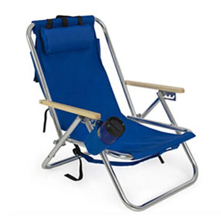 Античный деревянный подлокотник складной пляжный стул шезлонг открытый с подушкой