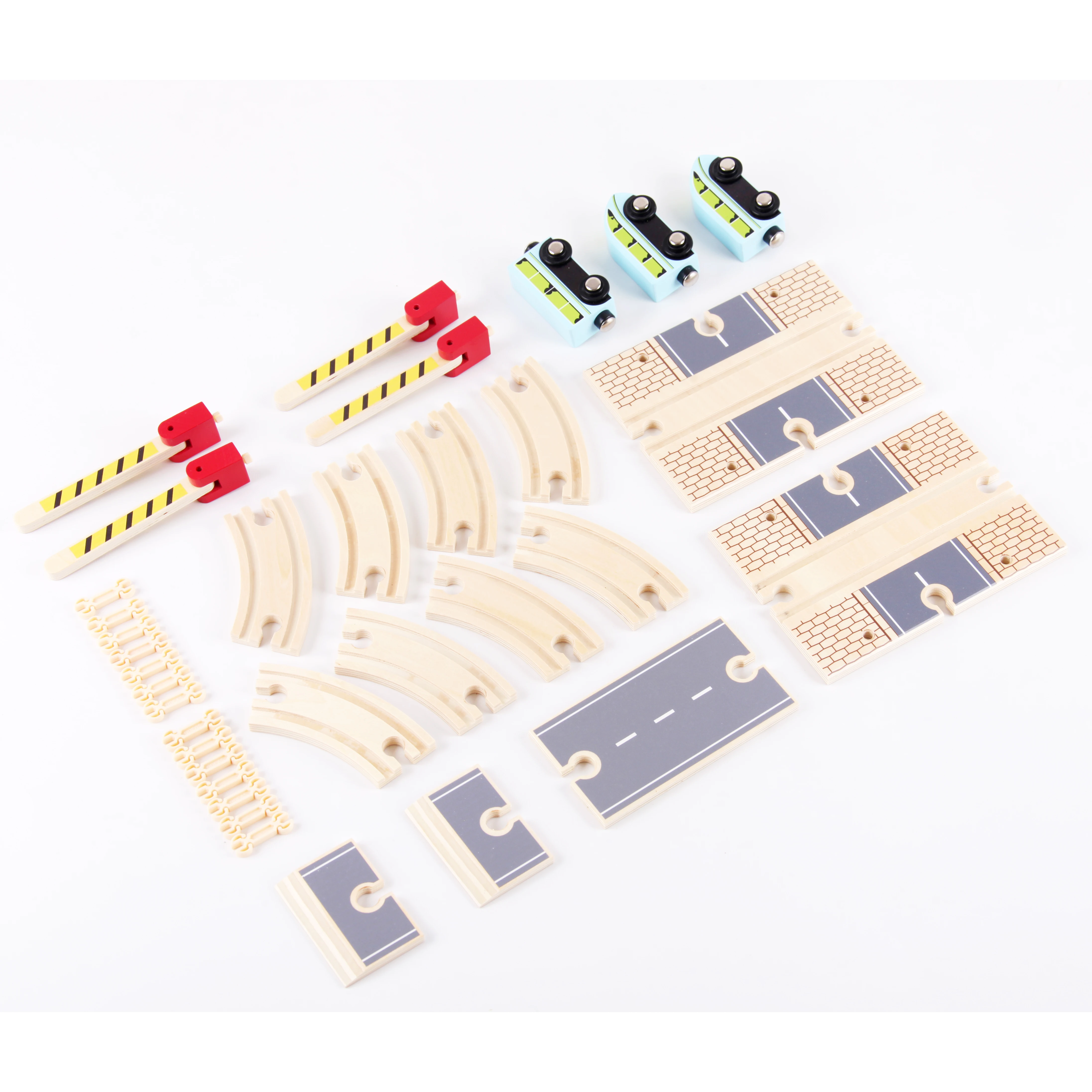 2024 Popular Kids Wooden Train Track Set Educational Toy Railway Wooden Train Track Set For Children