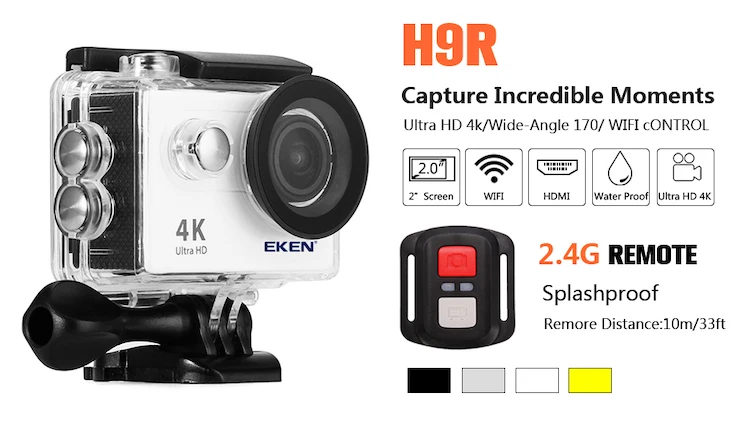 Оригинальная водонепроницаемая Спортивная камера EKEN H9R 4k видеокамера wifi
