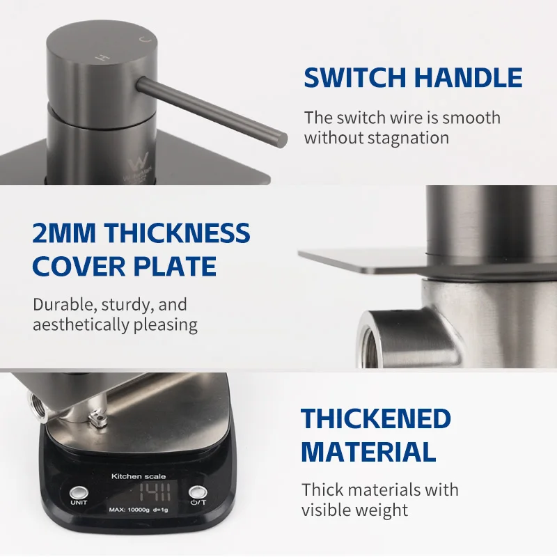 Factory Price Watermark Wels 6 Stars 304 Stainless Steel Shower Mixer Basin Tap Waterfall Faucets Bathroom Wall Mount Faucet