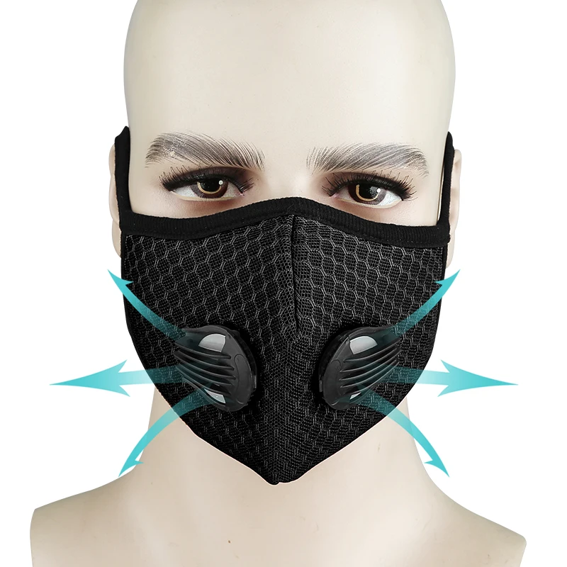 Bicycle Ear Loop Mesh Face Cover Bicycle Windproof And An-ti Dust Cycling Activated Filter Face Coverfor Adults with Valve