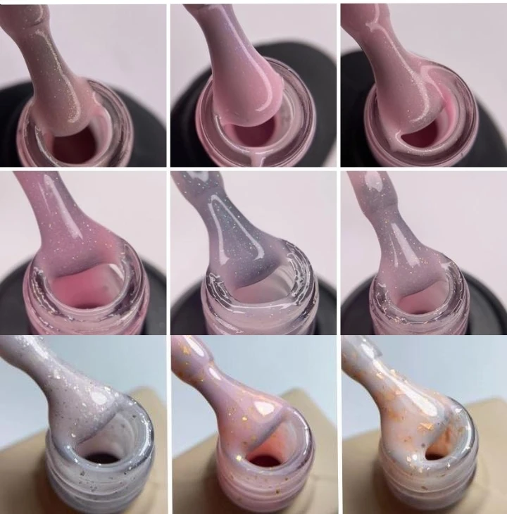 MyBeautyNails Hema Free Rubber Base Gel For Nails Building Extension Strengthen Fiber Rubber Base Gel Rubber Base Pink Gel