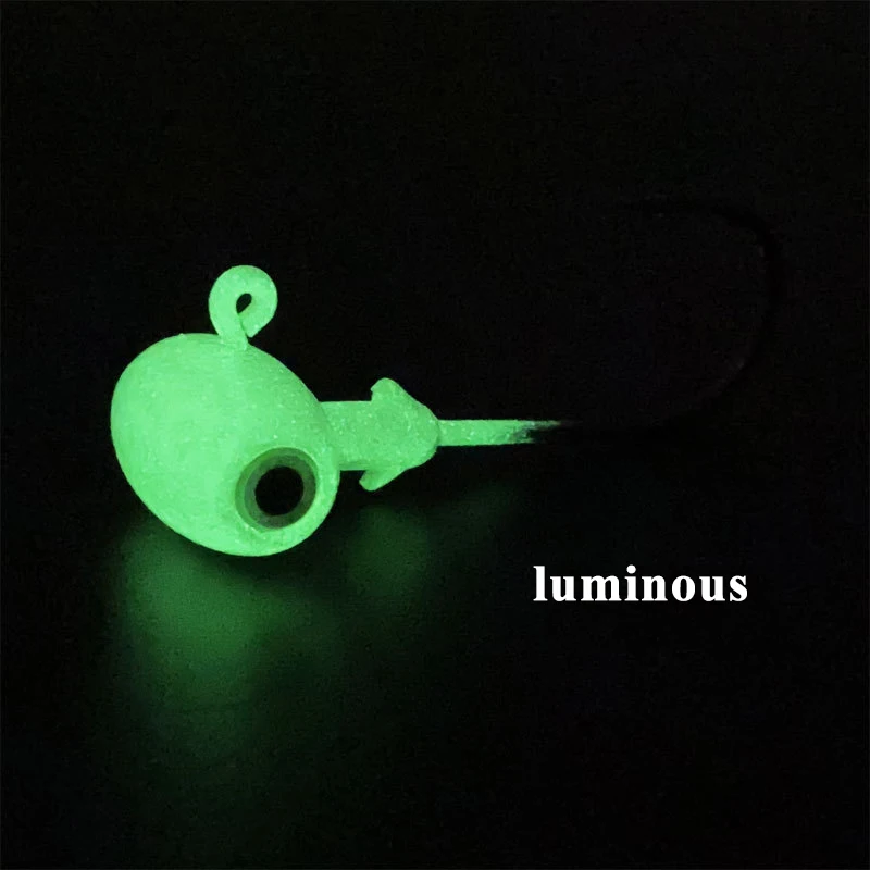 WeiHe 3.5g/5g/7g/10g/14g 5Colors Jig Hook Jighead Fishing Hooks Colorful Lead Head Hook